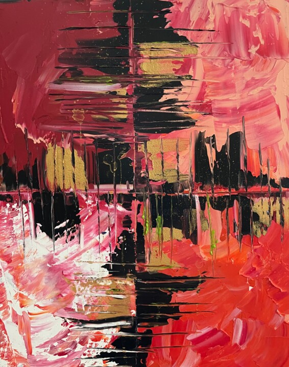 Rouge et noir ! 绘画, 16.1x13 in