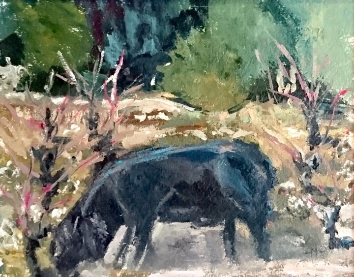 Le Cochon Noir, Lentheric 绘画, 7.9x9.8 in