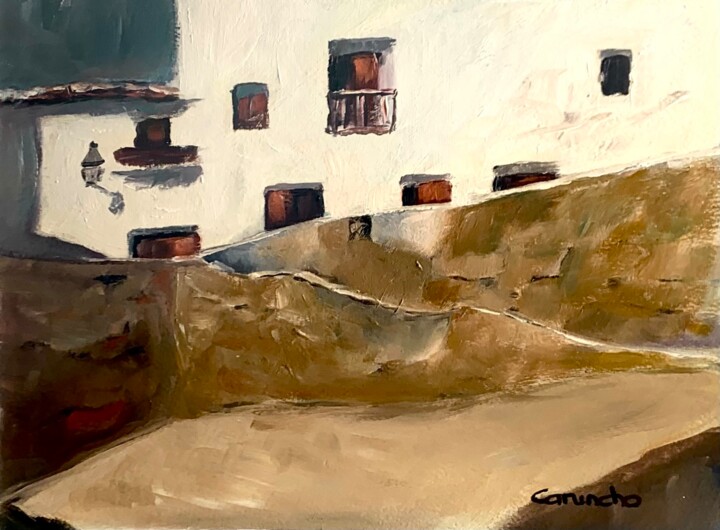 Pintura titulada "Pueblo" por Mónica Caruncho Fontela, Obra de arte original, Oleo