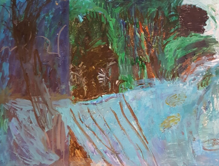 Картина под названием "EAU DOUCE LE MARAIS" - Mchartrie, Подлинное произведение искусства, Акрил