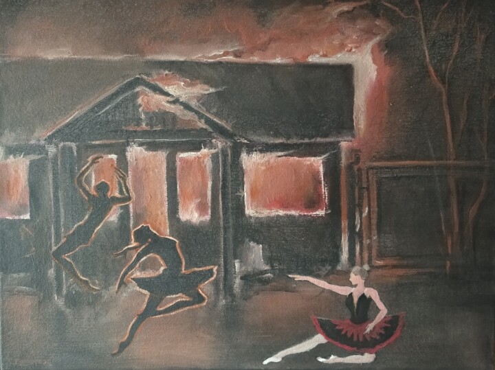 "Горячий свет" 绘画, 23.6x31.5 in
