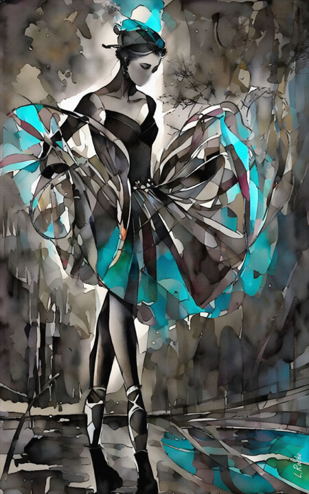 Grey ballet 数字艺术, 31.5x19.7 in