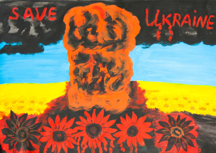 Save Ukraine 2 绘画, 19.7x27.6 in
