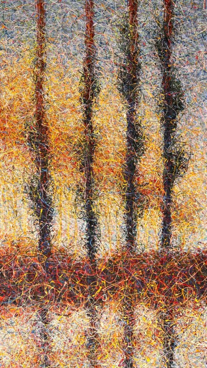 Peinture intitulée "The sun behind the…" par Nadiia Antoniuk, Œuvre d'art originale, Acrylique