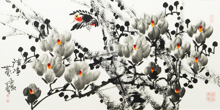 Painting titled "Clean world 清净世界 （N…" by Dayou Lu, Original Artwork, Pigments