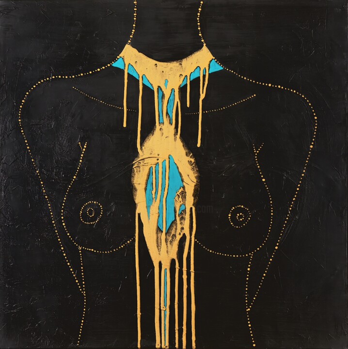 Painting titled "Parure" by Evelyne Nantermod, Original Artwork, Acrylic