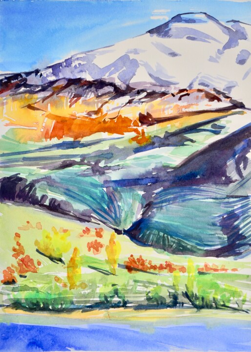 Il Vulcano 绘画, 11.8x9.1 in