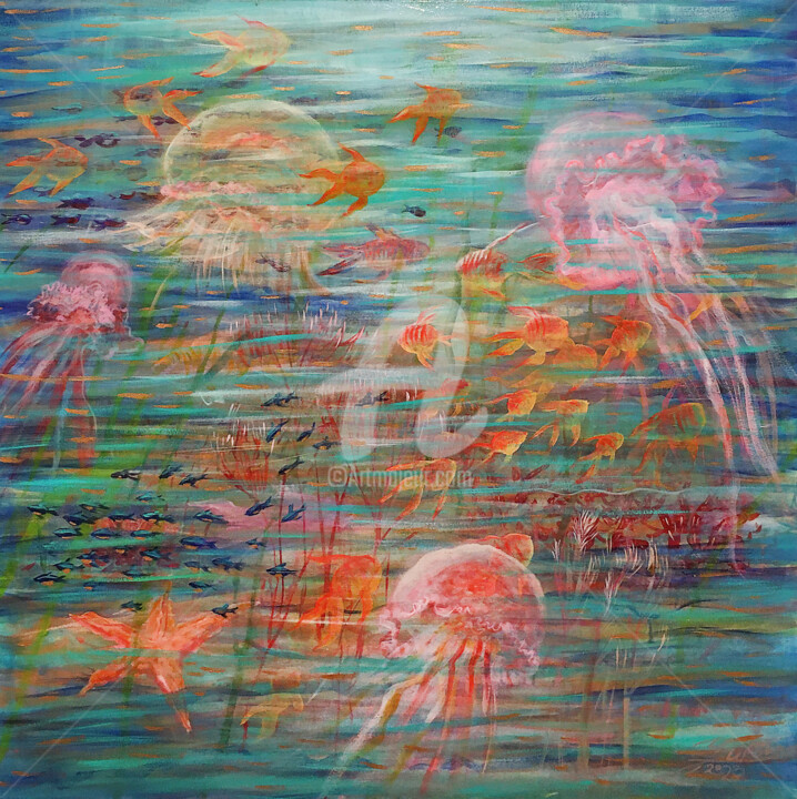 In south wawe 绘画, 35.4x35.4 in