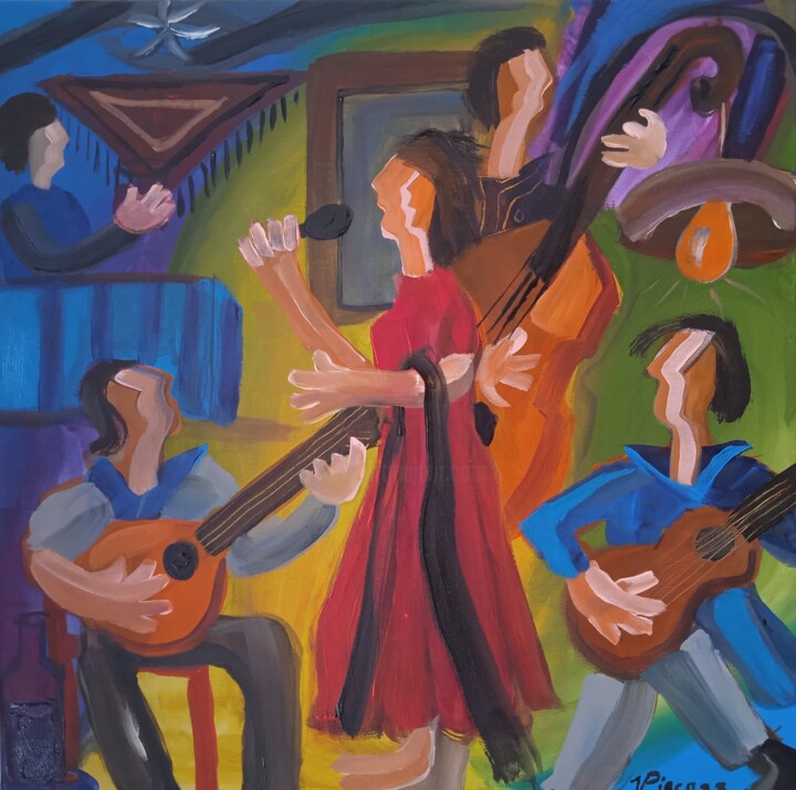 Fado na Estrela 绘画, 19.7x19.7 in