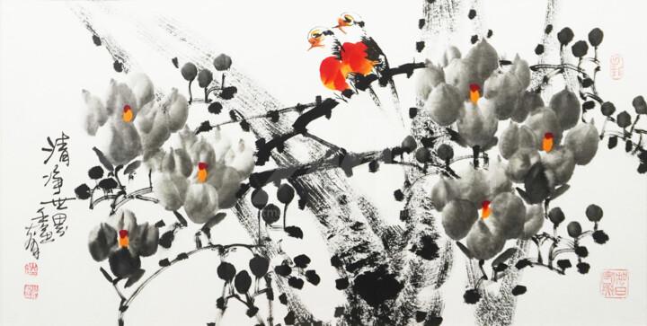 Painting titled "Fresh world 清净世界 （N…" by Dayou Lu, Original Artwork, Pigments