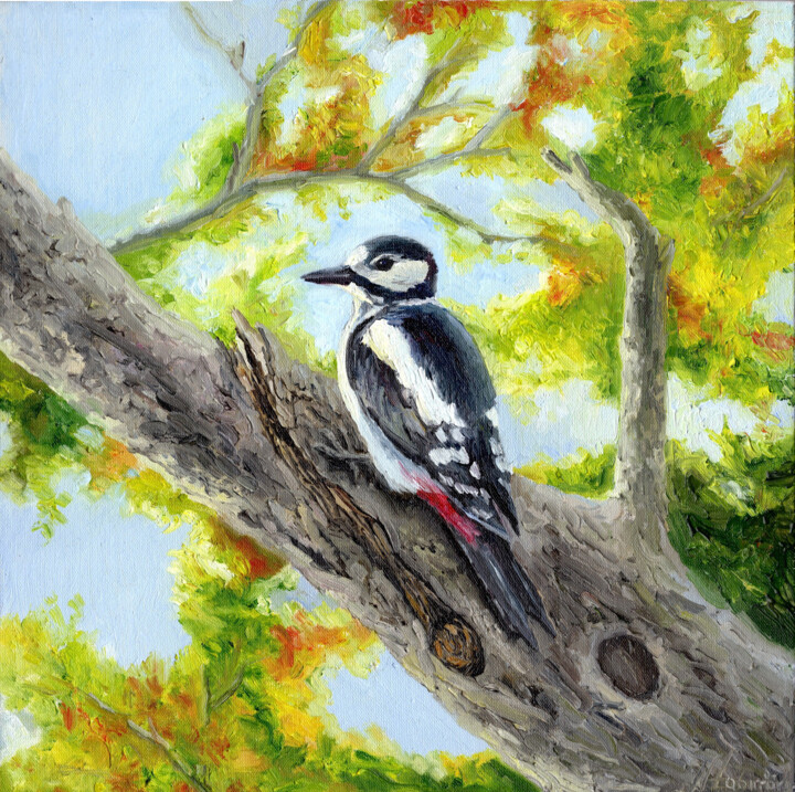 Woodpecker 绘画, 11.8x11.8 in