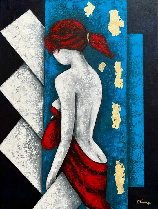 Peinture intitulée "Sindy" par Salette Viana, Œuvre d'art originale, Acrylique Monté sur Châssis en bois