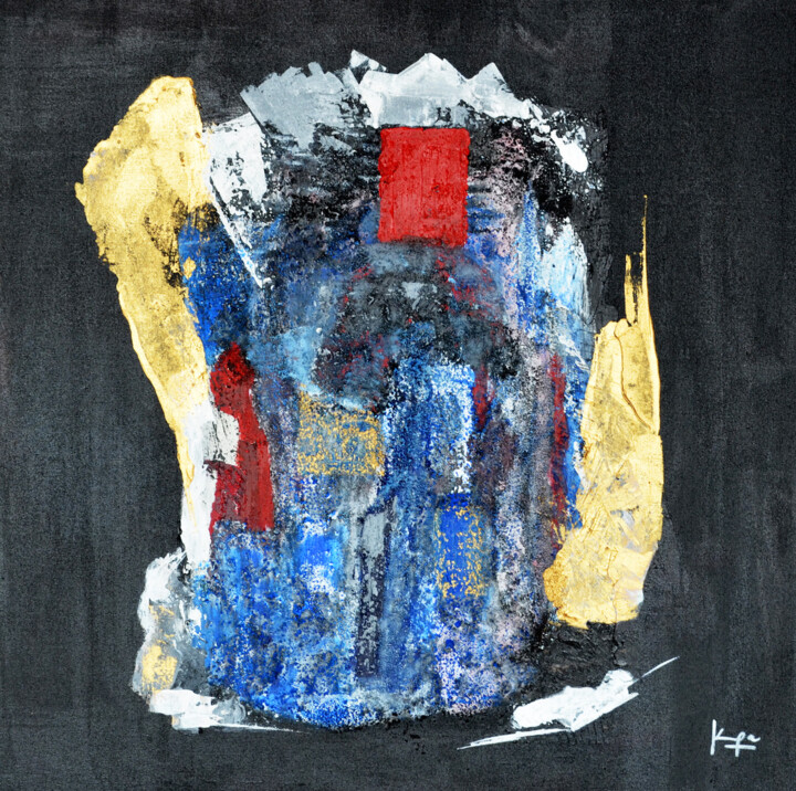 Painting titled "Abstract V" by Krupa, Original Artwork, Acrylic Mounted on Wood Stretcher frame