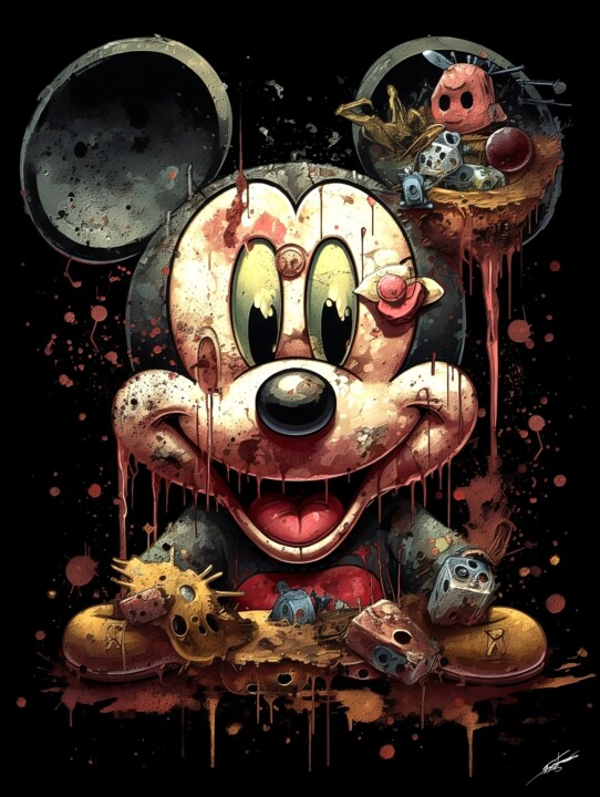 Mickey la star de disney 数字艺术, 31.5x23.6 in