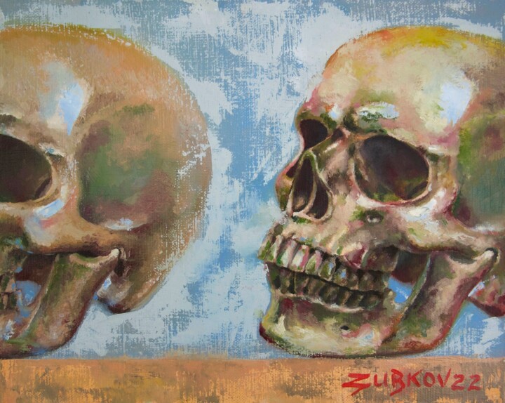 The Skulls. One after another.... 绘画, 9.5x11.8 in