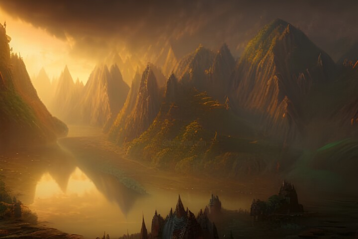 montagne nel tramonto Digital Arts