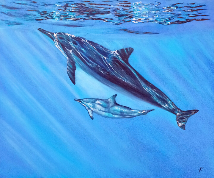 Delfini. 绘画, 19.7x23.6 in