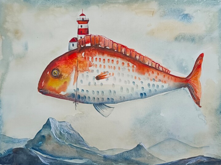 Sopra Le Montagne 绘画, 12.2x16.1 in