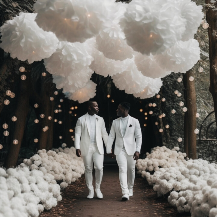 black gay men marriage AI photos wedding ceremony photo man 数字艺术