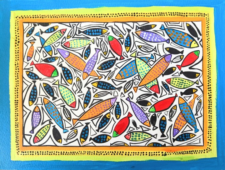 poissons 005 绘画, 8.7x13.4 in
