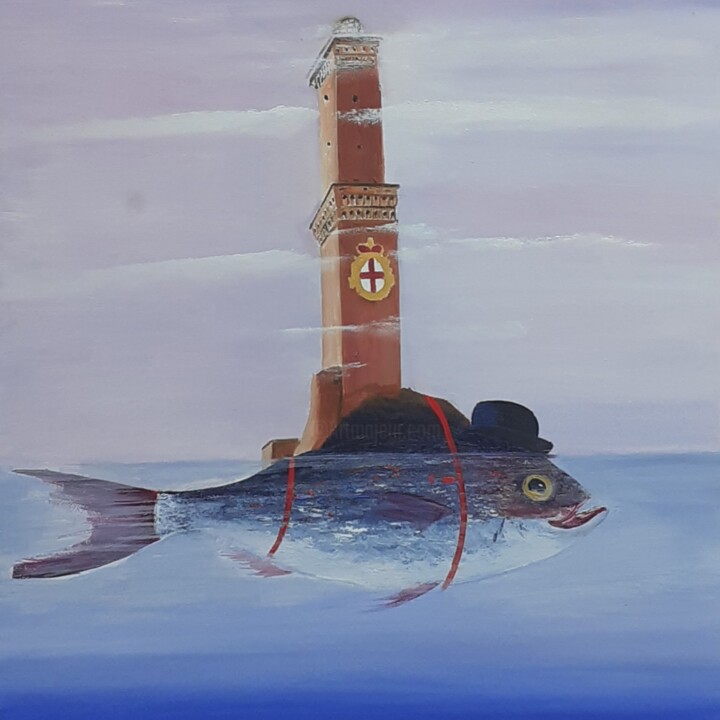 Il ladro di Lanterne 绘画, 19.7x15.8 in