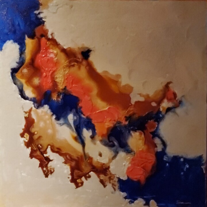 Pittura intitolato "ENTHUSIASM" da Maggie Romanovici, Opera d'arte originale, Pittura di vetro colorato