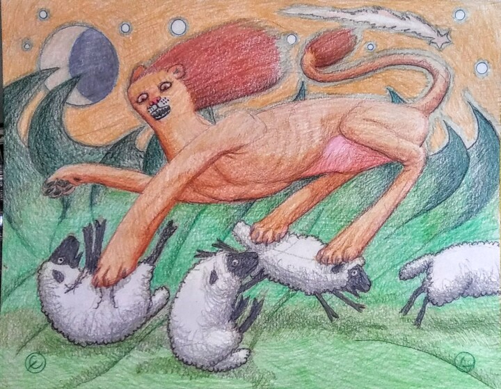 The Terrible Lion 图画, 11x14 in