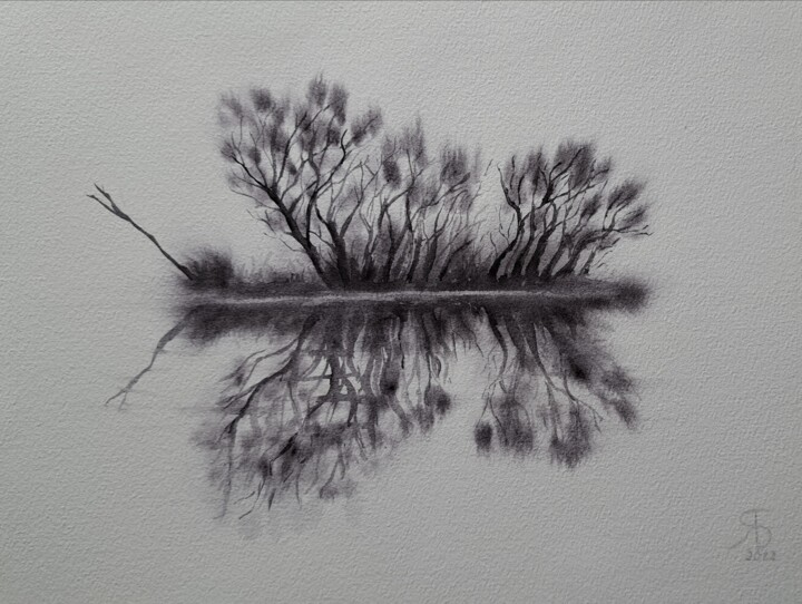 Nature silhouettes 绘画, 9.1x12.6 in