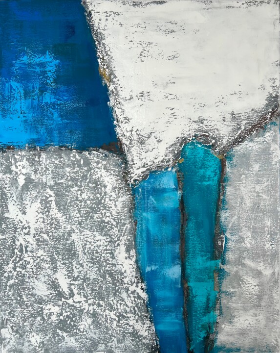 Pittura intitolato "130-100.Turquoise v…" da Marina Skromova, Opera d'arte originale, Acrilico