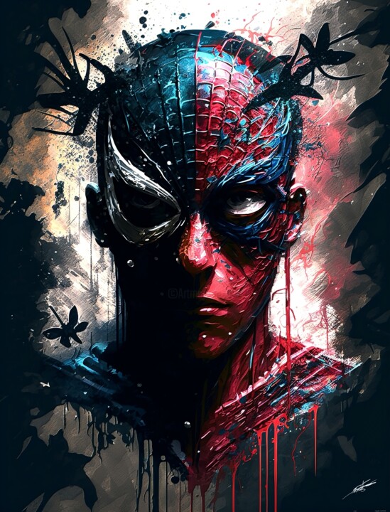 Spider-Man, le héros masqué 数字艺术, 47.2x35.4 in