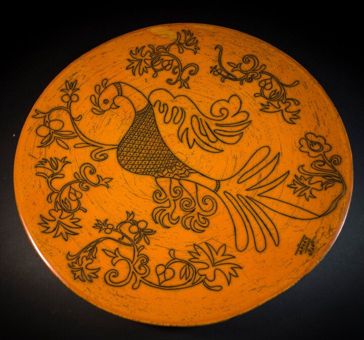 Plato pájaro 雕塑, 15.9x15.9 in