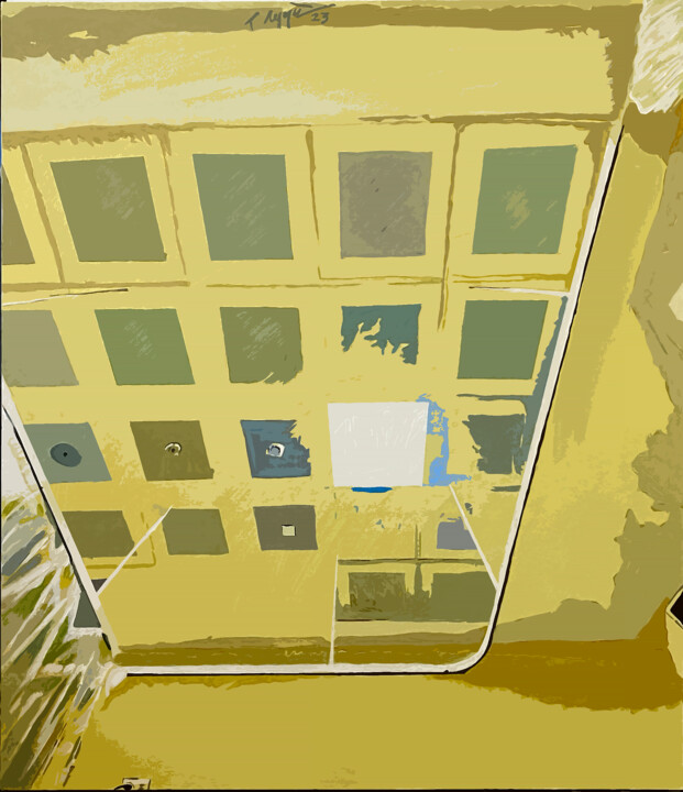 hospital bed vision 绘画, 43.3x37.4 in