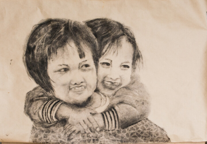 Peinture intitulée "LES ENFANTS" par Jocelyne Cornet, Œuvre d'art originale, Huile