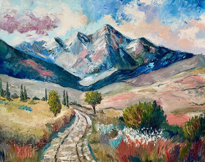 Calmness Landscape Of A Mountain In Impr, Painting by Marina