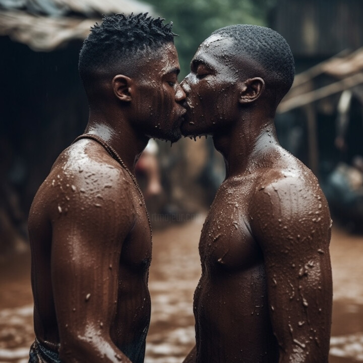homosexuality lgbt couple kissing gay photo queer AI photos 数字艺术