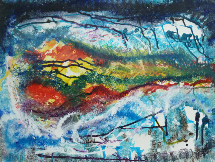 Peinture intitulée "LIlôt" par Aurélie Sarrazin, Œuvre d'art originale, Acrylique