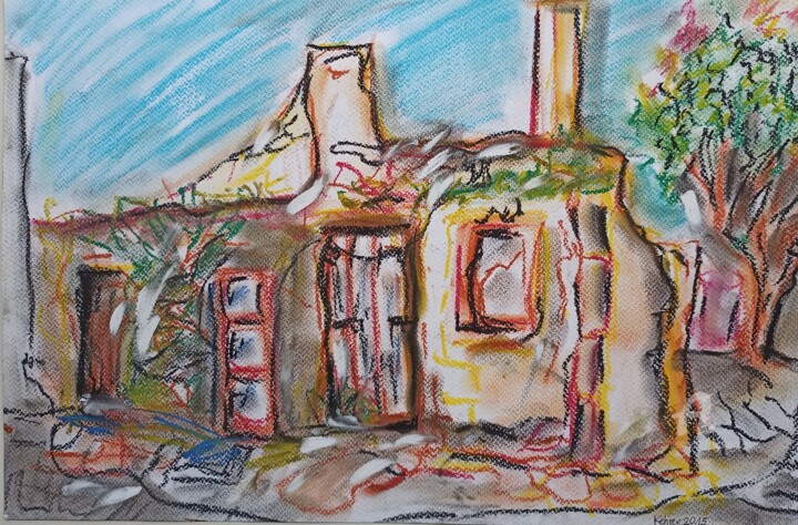 Altes Schulhaus Patmos 绘画, 13.4x19.5 in
