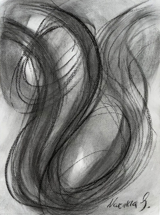 Tekening getiteld "Charcoal graphics N…" door Nataliia Lepikhina, Origineel Kunstwerk, Houtskool