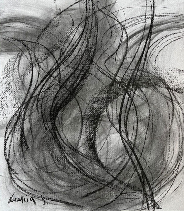 Tekening getiteld "Charcoal graphics N…" door Nataliia Lepikhina, Origineel Kunstwerk, Houtskool