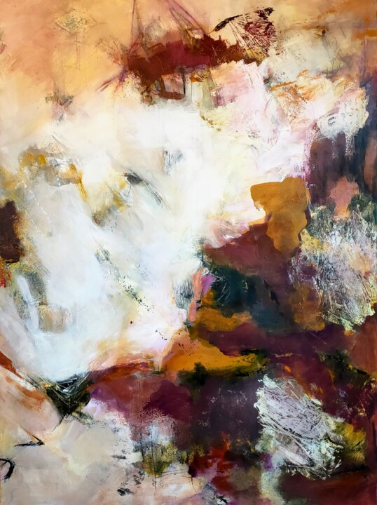 Malarstwo zatytułowany „Ji” autorstwa Geneviève Girod, Oryginalna praca, Akryl Zamontowany na Drewniana rama noszy