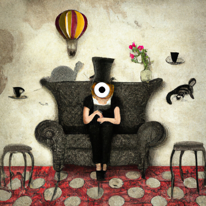 Digital Arts titled "Marguerite , Le maî…" by Małgorzata Oleszkiewicz, Original Artwork, Digital Painting