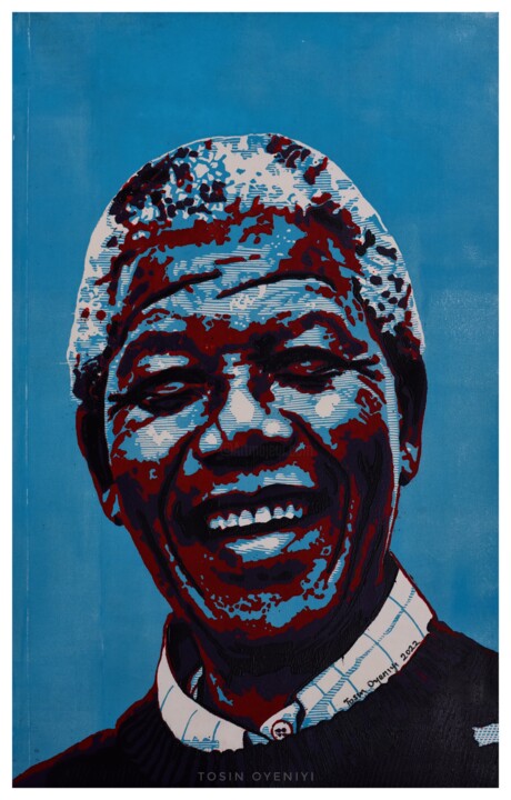 BLACK PROPHET 4 (Mandela) Printmaking, 39x24 in