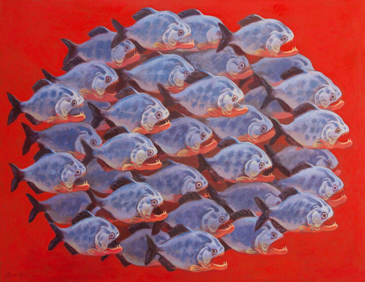 Flock 绘画, 39.4x51.2 in