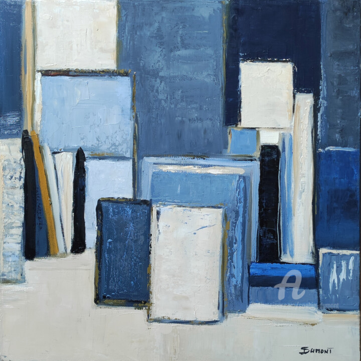 l'atelier bleu 绘画, 15.8x15.8 in