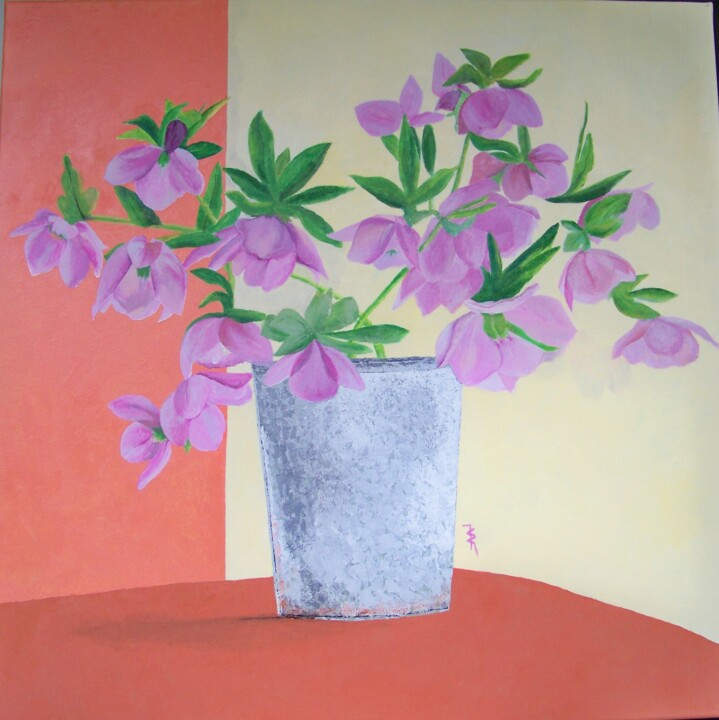 Peinture intitulée "Les fleurs de Lyas,…" par Maryse Curinier-Rochette, Œuvre d'art originale, Acrylique