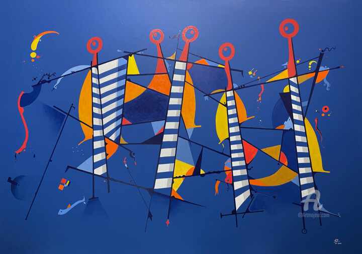 Peinture intitulée "The five sisters" par Humberto Cesar Pornaro, Œuvre d'art originale, Acrylique