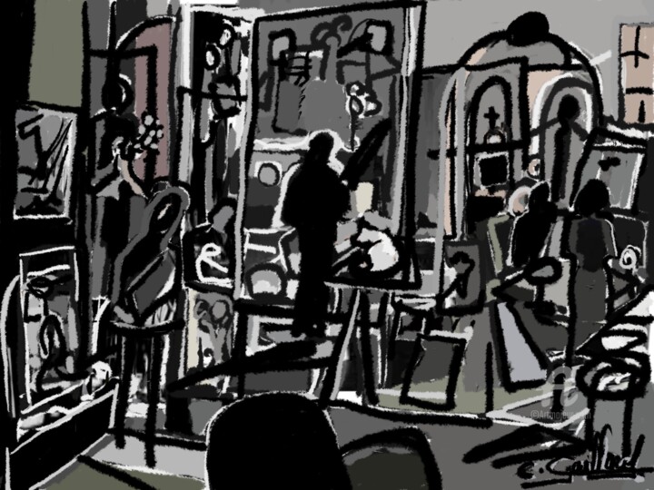 Dans l’atelier. 绘画, 47.2x63 in