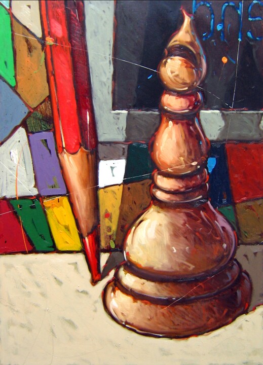 Scacchi I (l'alfiere) 绘画, 27.6x19.7 in