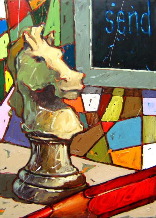 Scacchi II (Il cavallo) 绘画, 27.6x19.7 in