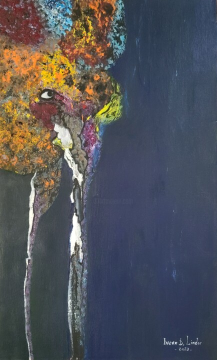 Queen of flowers (Reine des fleurs) 绘画, 9.1x5.5 in